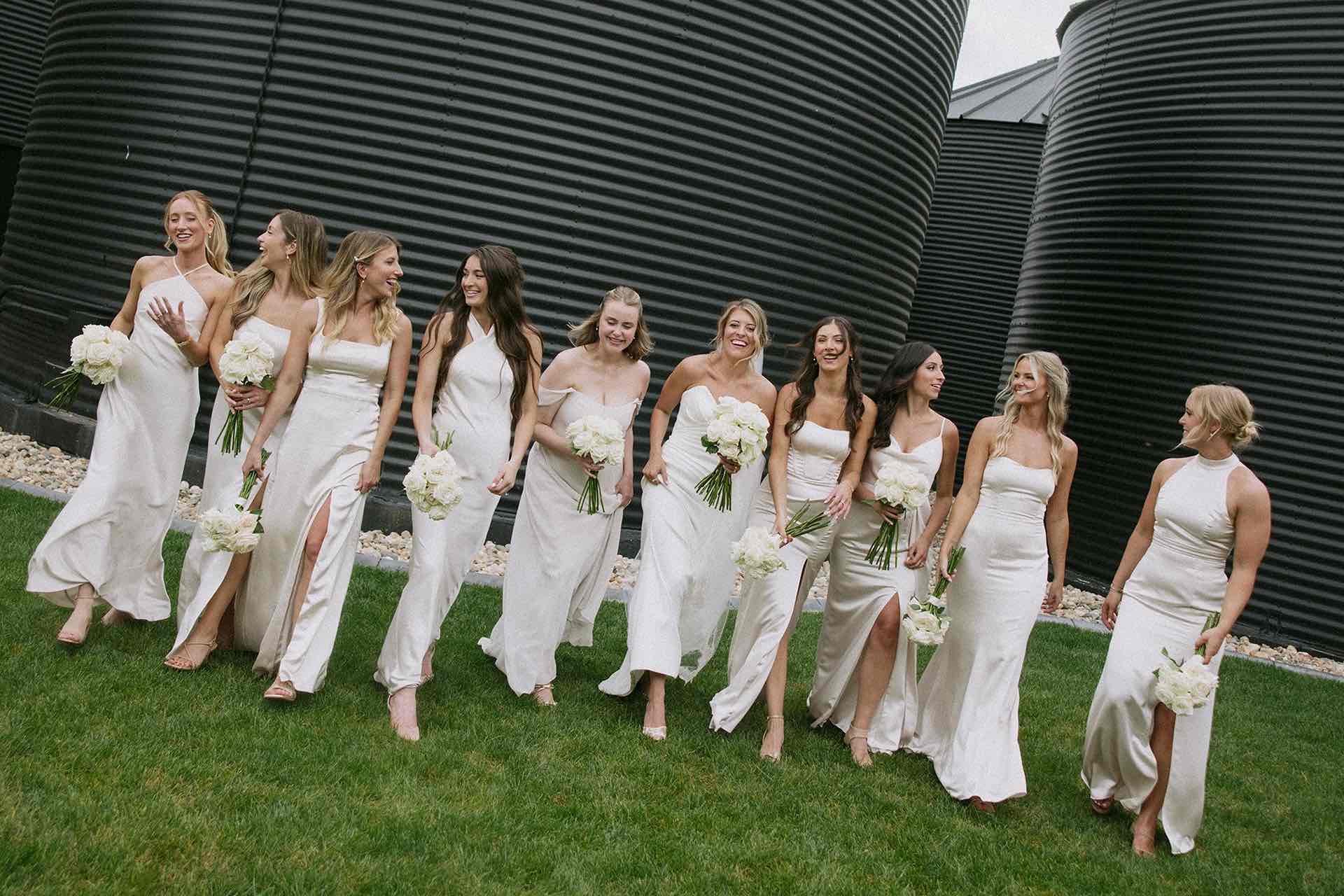 bridesmaid dresses fargo nd Wide Off Shoulder High Long Satin Fall Bridesmaid Dresses